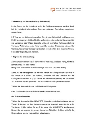 Informationsbogen Dickdarmspiegelung – Proktologie Wuppertal
